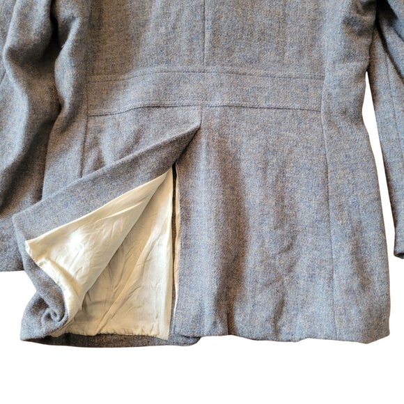 Harris Tweed Tailored Jacket Bookster Wool Gray England Classic Blazer Sport Coa - Picture 5 of 13